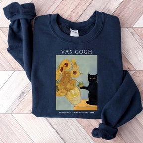 Van Gogh Black Cat Sweatshirt