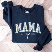 Custom Mama Retro Blue Toile Floral Sweatshirt