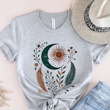 Bohemian Moon Celestial Sun and Moon T-Shirt