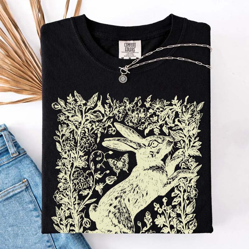 Cottagecore Rabbit Woodland Aesthetic T-Shirt