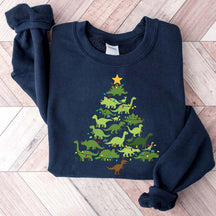 Dinosaur Christmas Tree Xmas Sweatshirt