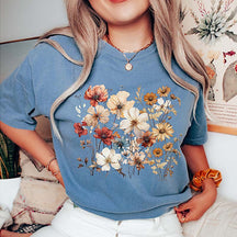 Retro Floral Boho Wildflowers Cottagecore T-Shirt