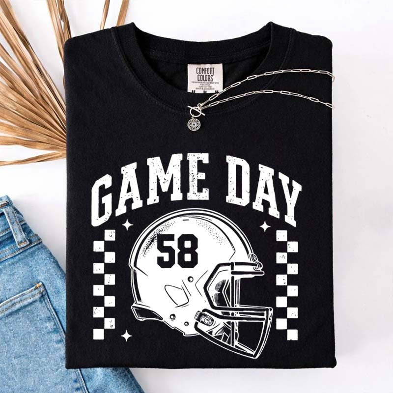 Football Season Game Day Custom Number T-Shirt