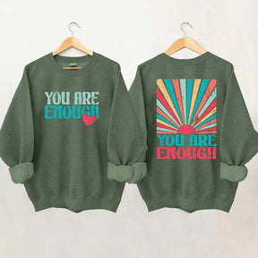 You Are Enough Vintage Retro Rainbow Sweatshirt