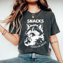 Raccoon Snacks Make Me Nicer T-Shirt