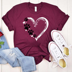 Paw Heart Cat Dog Lover T-Shirt