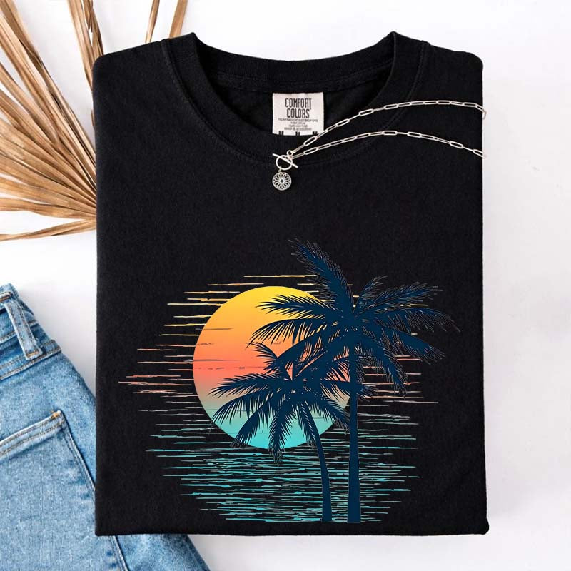 Retro Tropical Sunset T-Shirt