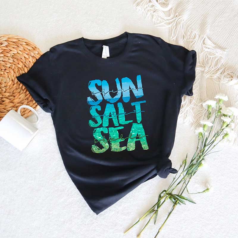 Retro Sun Sand Salt Beach T-Shirt
