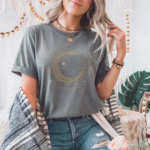 Mystic Moon Phase Starry Night T-Shirt