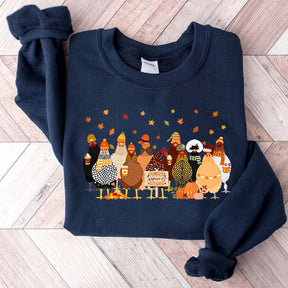 Humorous Fall Chickens Sweatshirt