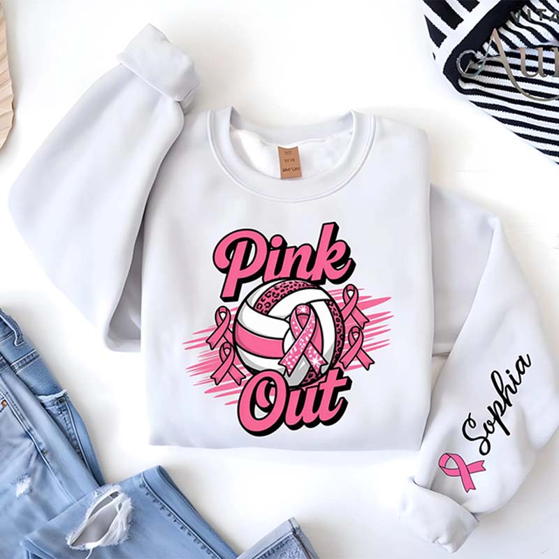 Personalized Pink Out Volleyball Sweatshirt