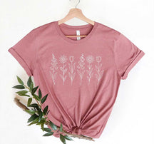 NO WORDS Subtle Anti Boho Botanical Flower T-Shirt