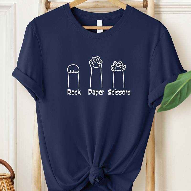 Rock Paper Scissors Cat Lover T-Shirt