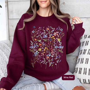 Vintage Pressed Flowers Gift For Gardener Sweatshirt