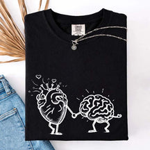 Mental Health Awareness Brain Heart T-Shirt