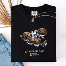 National Geographic Otters Go With The Flow T-Shirt