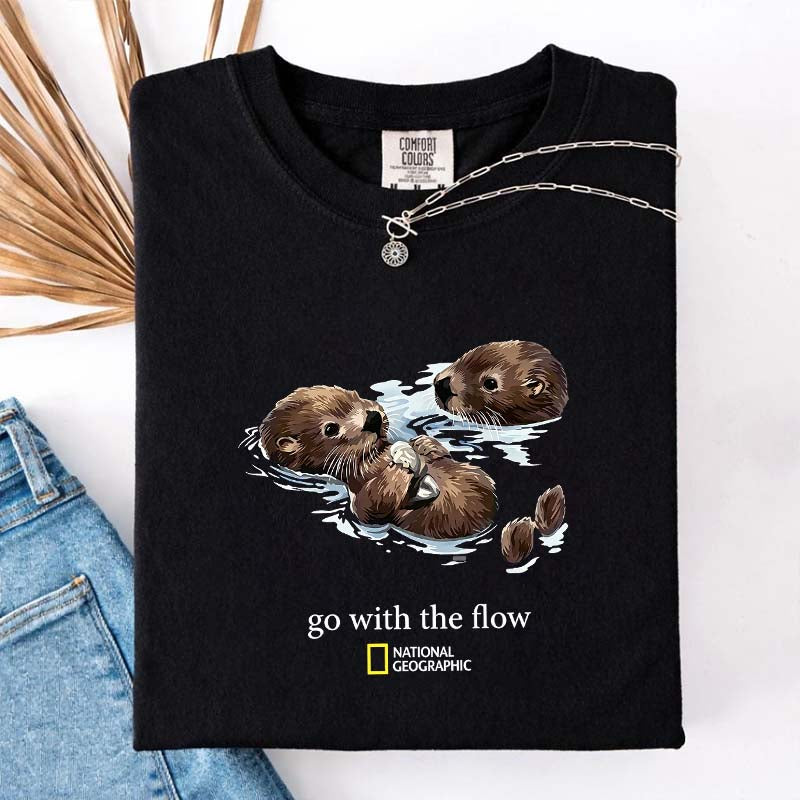 National Geographic Otters Go With The Flow T-Shirt