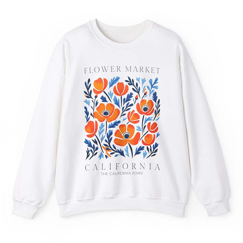 California Flower Market Art Sweatshirt