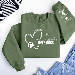 Custom Just A Girl Who Loves Dogs Sweatshirt