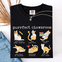 Funny Teacher Cat Book T-Shirt