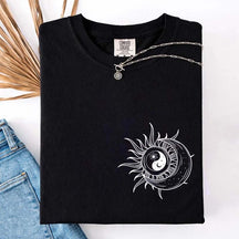 Boho Mystical Moon And Sun Yin Yang T-Shirt