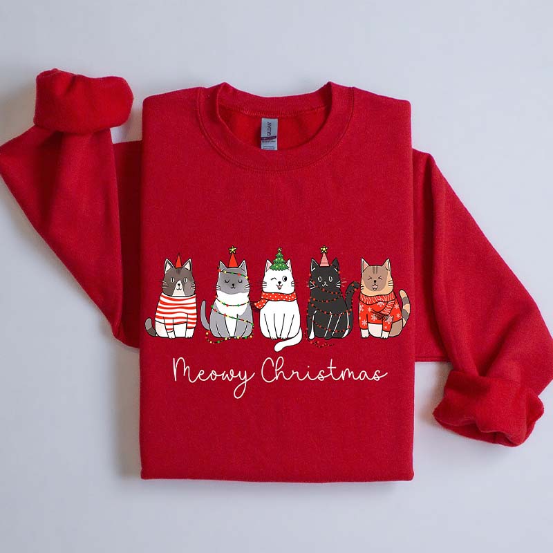 Meowy Christmas Happy Cat Year Sweatshirt