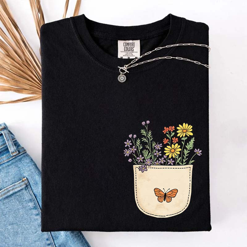 Wild Flowers Pocket Comfort Color T-Shirt