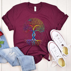 Pride Tree of Life Rainbow DNA T-Shirt