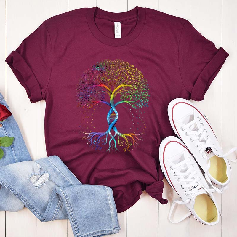 Pride Tree of Life Rainbow DNA T-Shirt