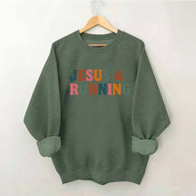 Jesus Running Marathoner Sweatshirt