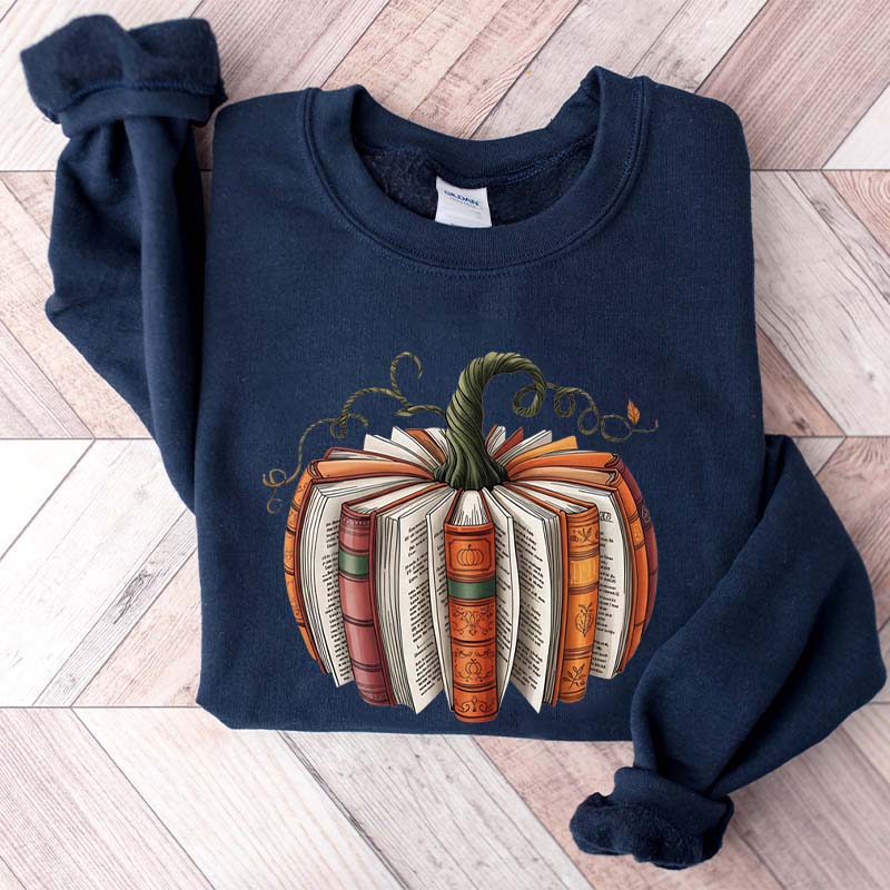 Fall Book Pumpkin Halloween Sweatshirt