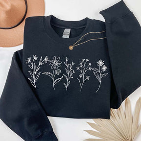 Floral Line Art Mom Sweatshirt