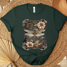 Boho Womens Dragonfly Floral T-Shirt