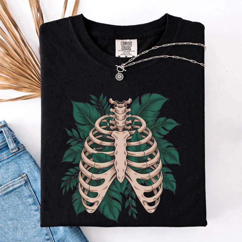 Skeleton Green Plant T-Shirt