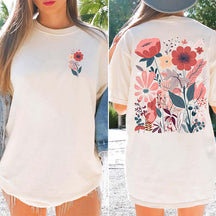 Floral Comfort Colors Nature Gift Womens T-Shirt