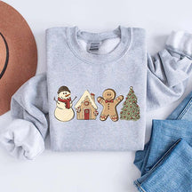 Cute Gingerbread Cookies Snowman Sweatshirt