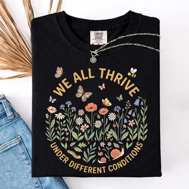 Neurodiversity Awareness Retro Wildflowers T-Shirt