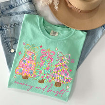 Pink Christmas Tree Cute Holiday T-Shirt