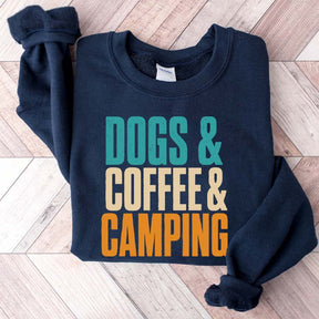 Dogs Coffee Camping Adventure Sweatshirt