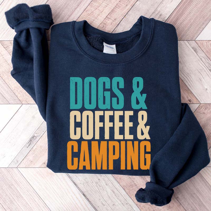 Dogs Coffee Camping Adventure Sweatshirt
