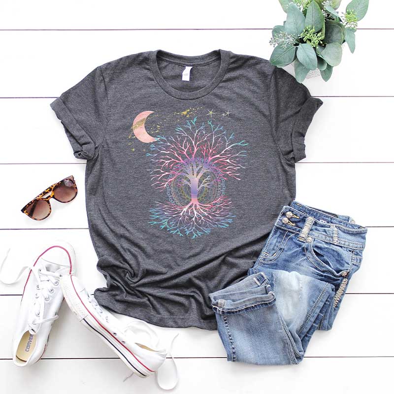 Yoga Phases Of The Moon Tree Of Life T-Shirt