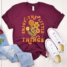 Enjoy The Little Things Orange Flower T-Shirt