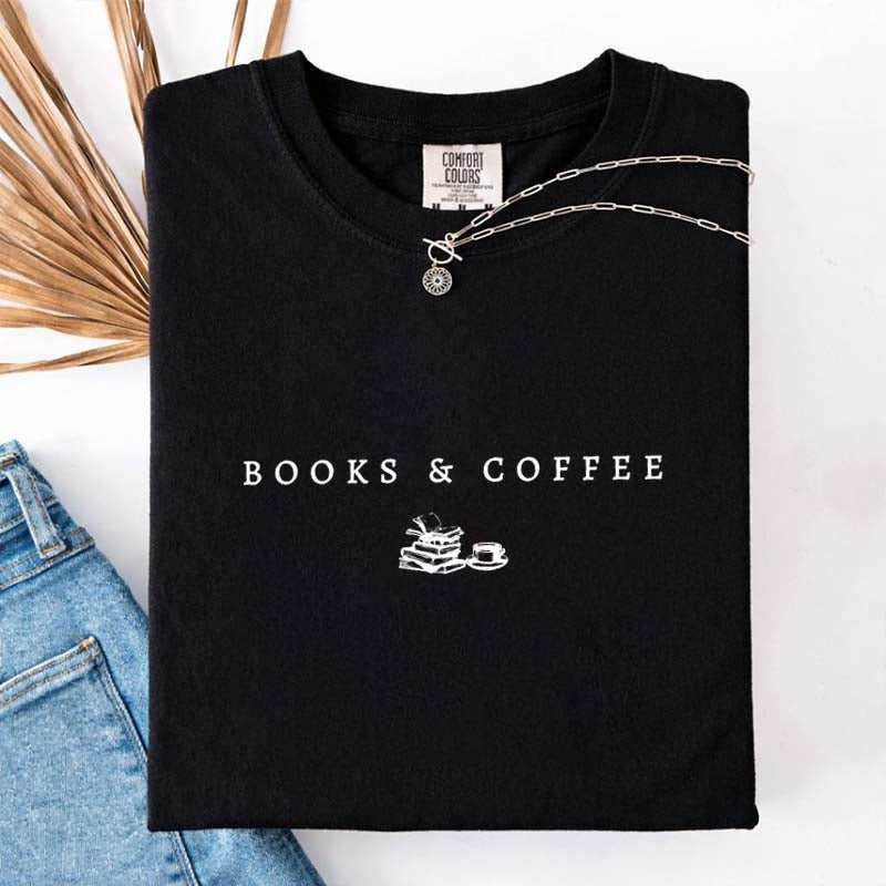 Books and Coffee Reading T-Shirt