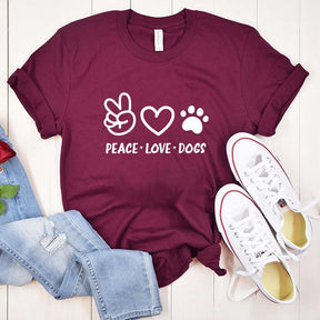 Peace Love Dogs Cute T-Shirt