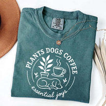 Cute Plants Dogs Coffee T-Shirt