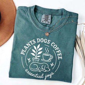 Cute Plants Dogs Coffee T-Shirt