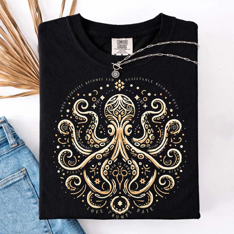 Comfort Colors Quiet Activism Mandala Ocean Lover T-Shirt