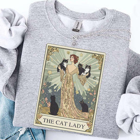 Cute Cat Lady Tarot Card Sweatshirt