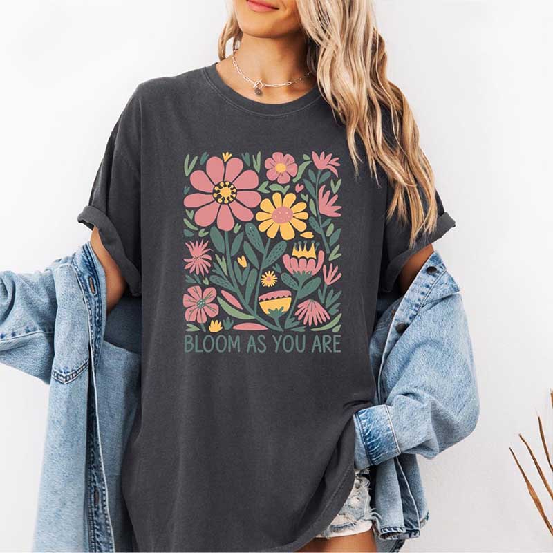 Bloom As You Are Boho Inspirational T-Shirt
