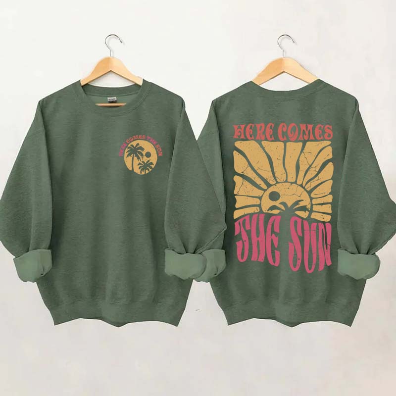 Retro Beach Here Comes the Sun Sweatshirt